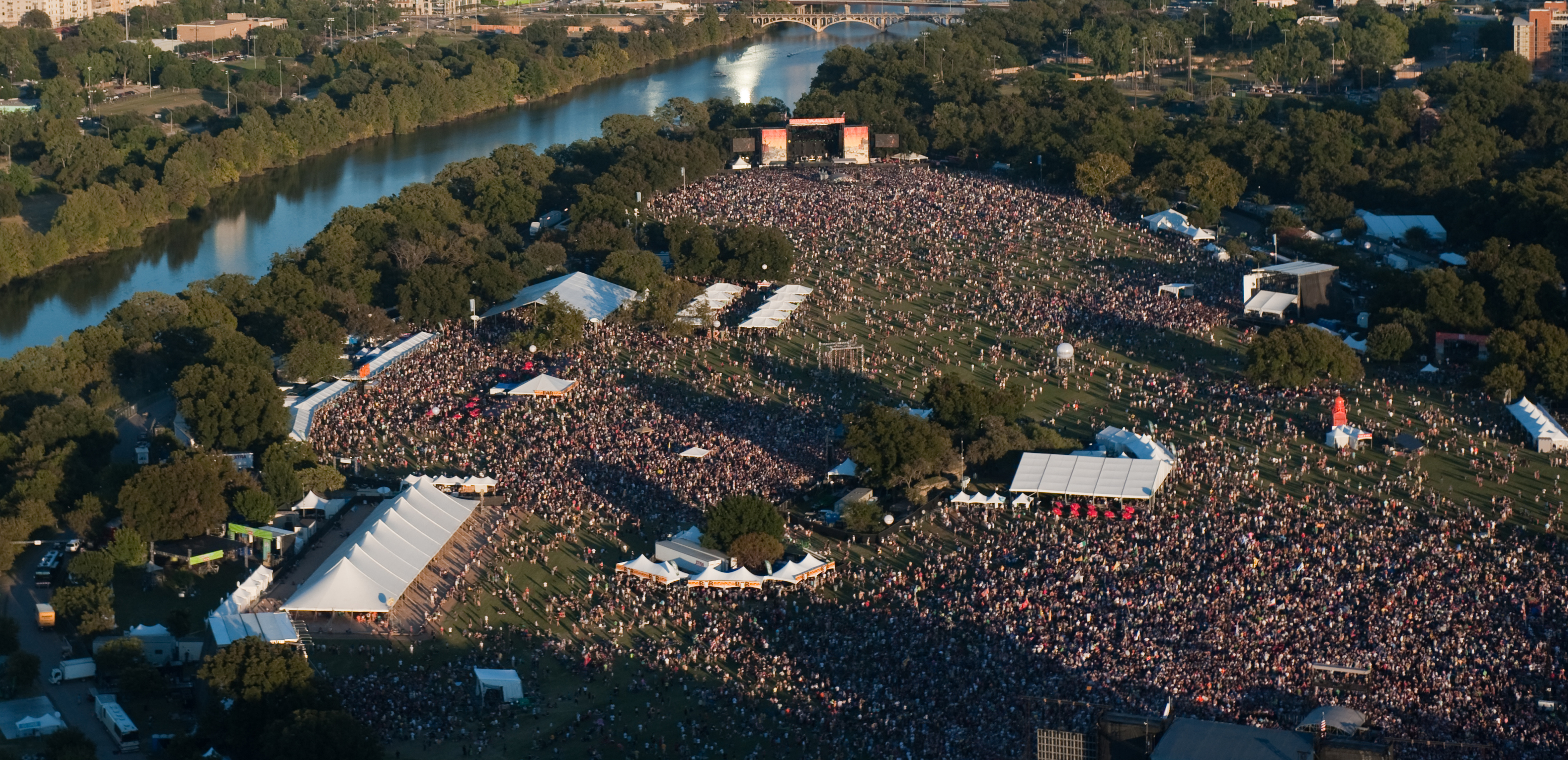 aerial view of austin city limits